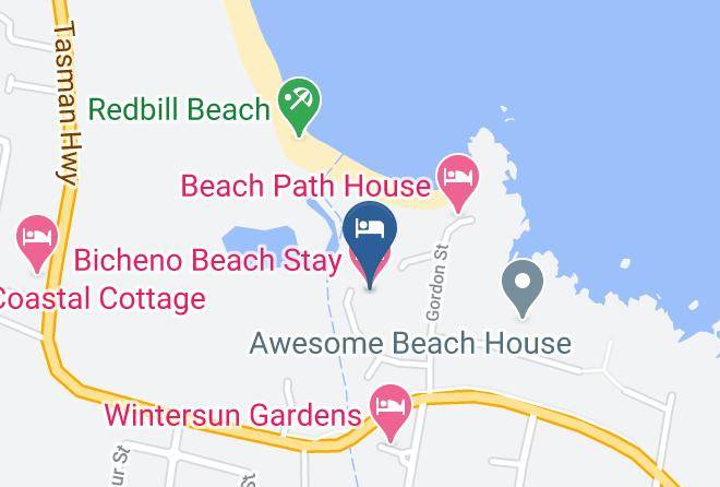 Glamorganspring Bay - Bicheno Beach Stay Maps