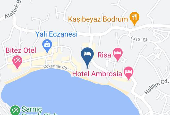 Bodrum - Bitez Deniz Hotel Restaurant Beach Maps