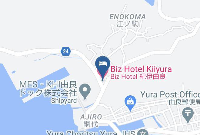 Yura Townhidaka District - Biz Hotel Kiiyura Maps