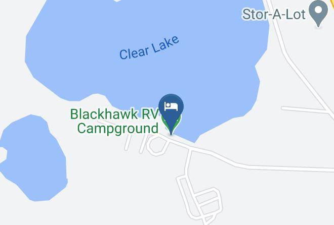 Blackhawk Rv Campground Carta Geografica - Wisconsin - Rock