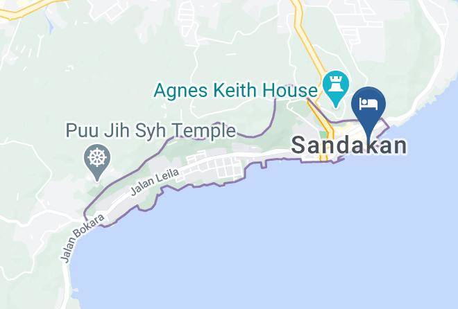 Bahagian Sandakan - Borneo Seaview Budget & Backpackers Hotel Maps