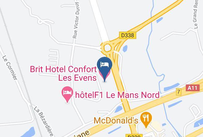 Sarthe - Brit Hotel Confort Les Evens Maps