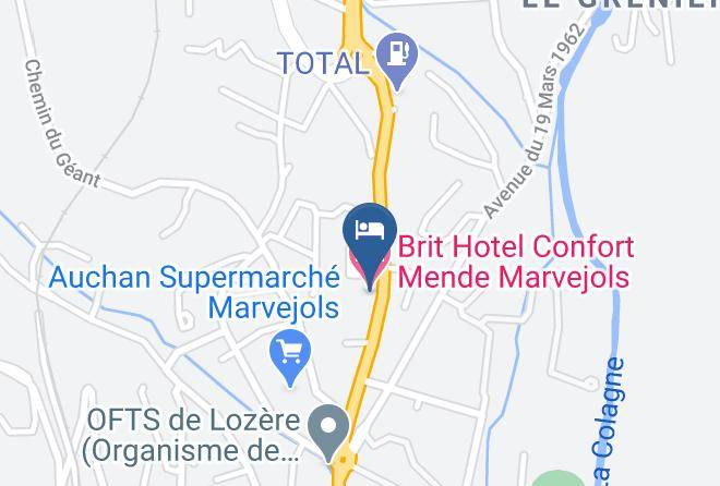 Lozere - Brit Hotel Confort Mende Marvejols Maps