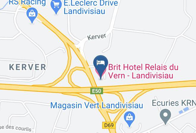 Finistere - Brit Hotel Relais Du Vern Landivisiau Maps
