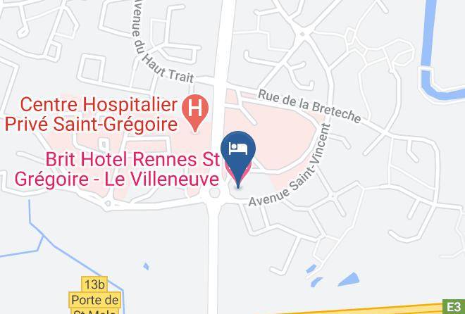 Ille Et Vilaine - Brit Hotel Rennes St Gregoire Le Villeneuve Maps