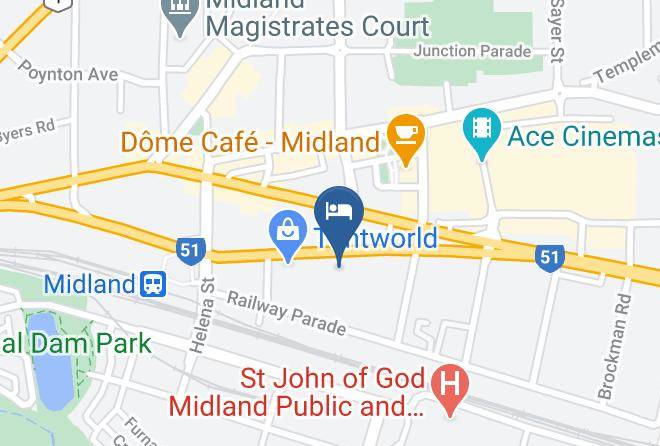 Swan - Budget Motel Midland Maps