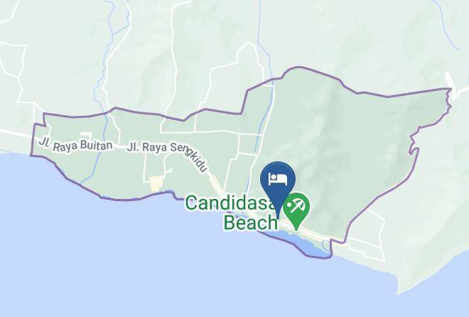 Karangasem Regency - Bungalow Geringsing Candidasa Maps