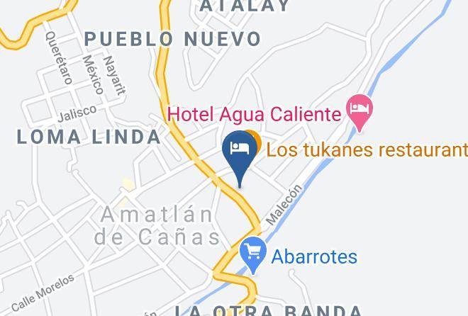 Amatlan De Canas - Bungalows Los Pavorreales Maps