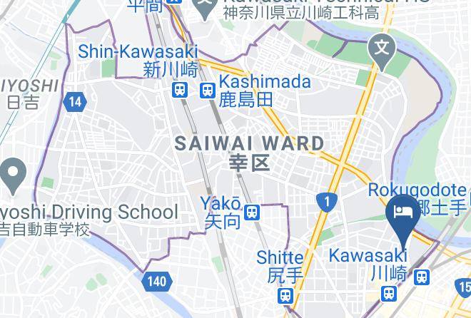 Kawasaki City Saiwai Ward - Business Hotel Emblem Maps