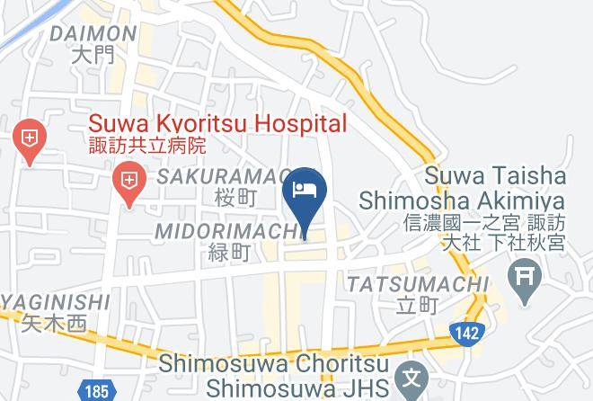 Shimosuwa Townsuwa District - Business Hotel Minatoya Maps