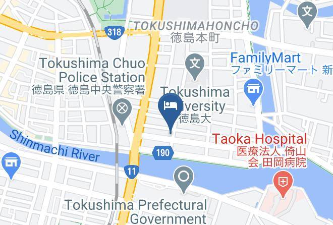Tokushima City - Business Hotel Palace21 Maps