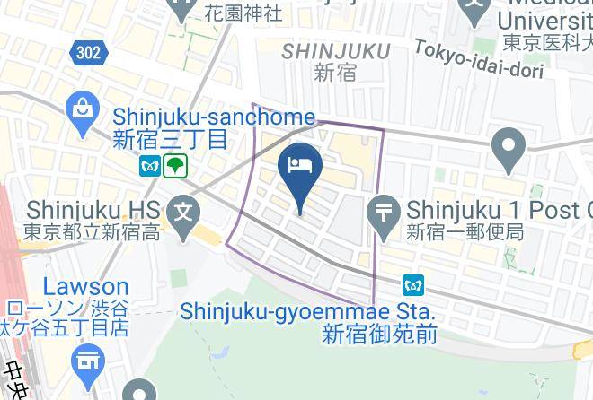 Shinjuku Ward - Business Hotel Rocks Shinjuku Maps