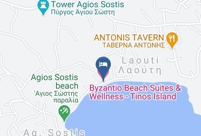 Tinos - Byzantio Beach Suites & Wellness Tinos Island Maps