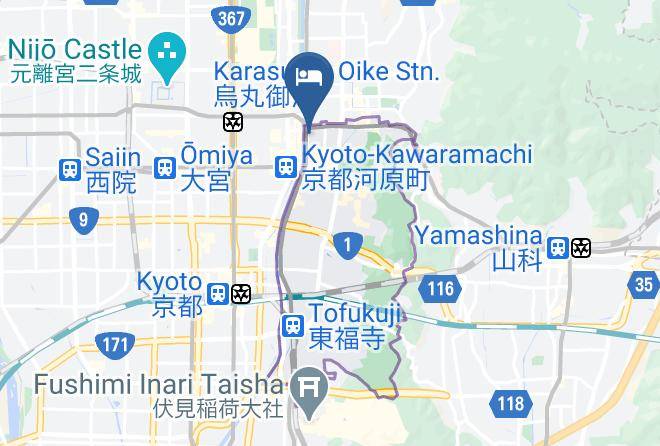 Kyoto City Higashiyama Ward - Cafetel Kyoto Sanjo For Ladies Maps
