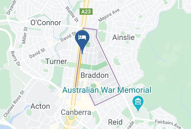 Braddon - Canberra Rex Hotel Maps