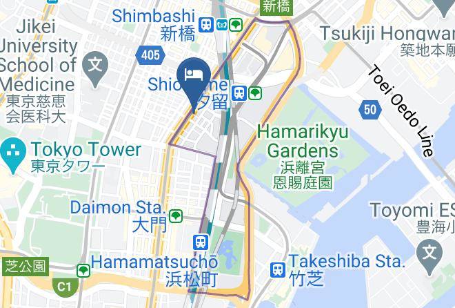 Capsule Hotel Anshin Oyado Shinbashi Shiodome Map