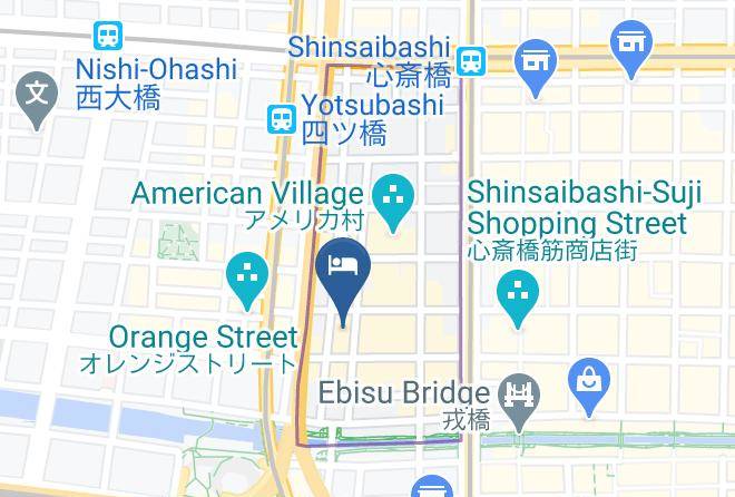 Osaka City Chuo Ward - Capsule Hotel Asahi Plaza Shinsaibasi Maps