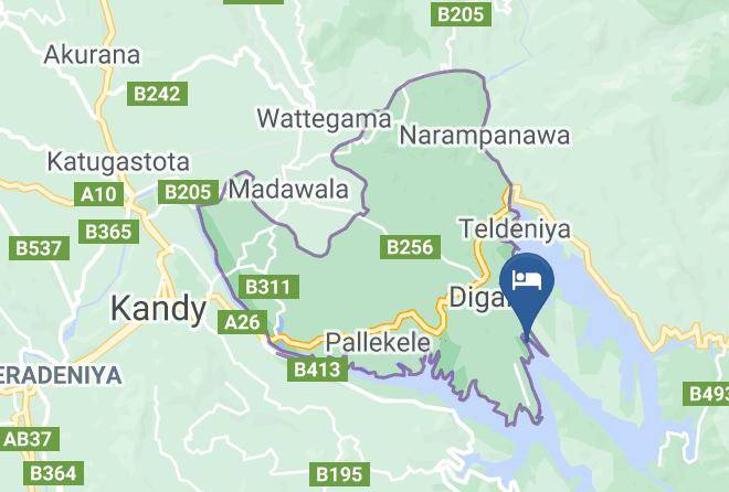 Kandy - Captains Riverside Holiday Bungalow Maps
