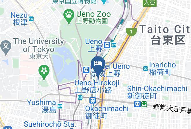 Taito Ward - Centurion Hotel & Spa Ueno Station Maps