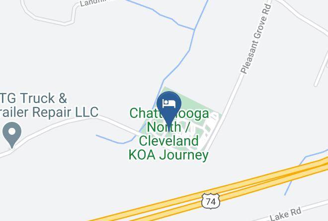 Chattanooga North Cleveland Koa Journey Map