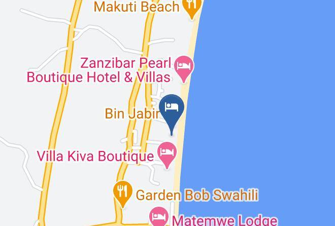 Zansibar North Central - Chui Beach Bungalows And Restaurant Maps