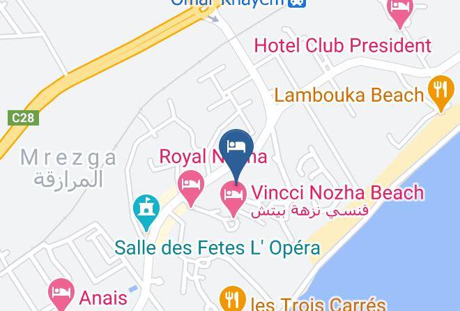 Club Hotel Omar Khayam Map - Tunisia
