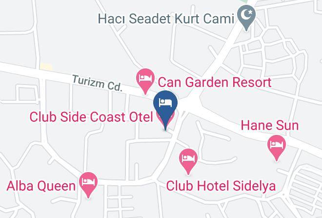 Club Side Coast Otel Map - Antalya - Manavgat