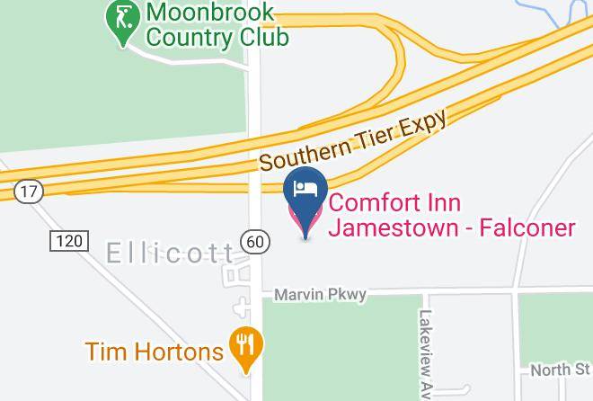 Chautauqua - Comfort Inn Jamestown Falconer Maps