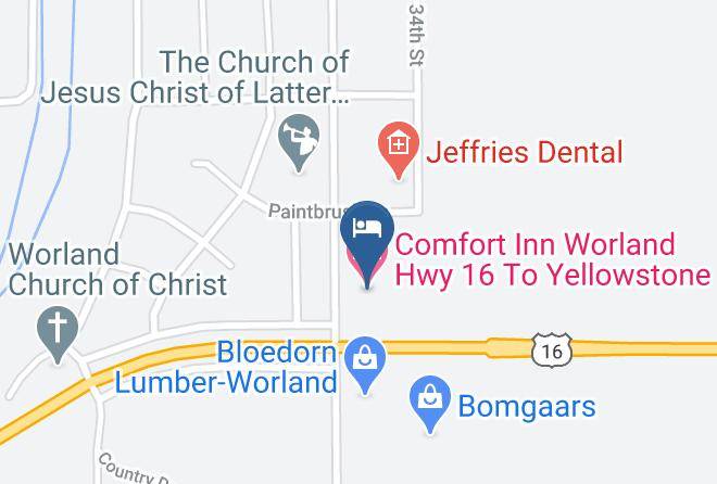 Washakie - Comfort Inn Worland Hwy 16 To Yellowstone Maps