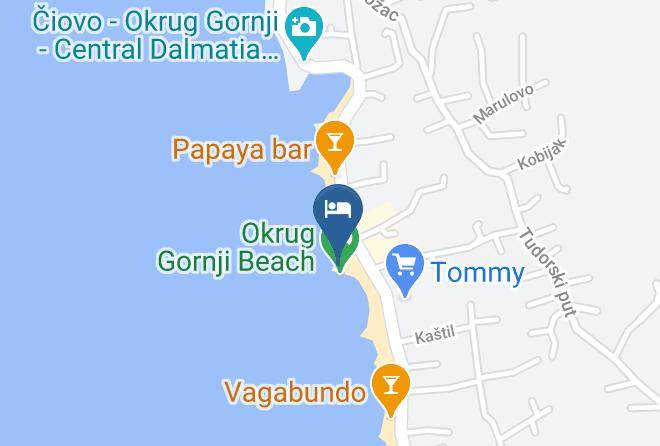 Donji Okrug - Copacabana Beach Okrug Gornji Maps