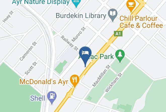 Burdekin - Country Ayr Motel And Pepper's On Queens Restaurant Maps