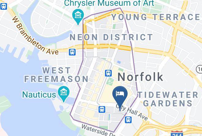 Courtyard By Marriott Norfolk Downtown Map