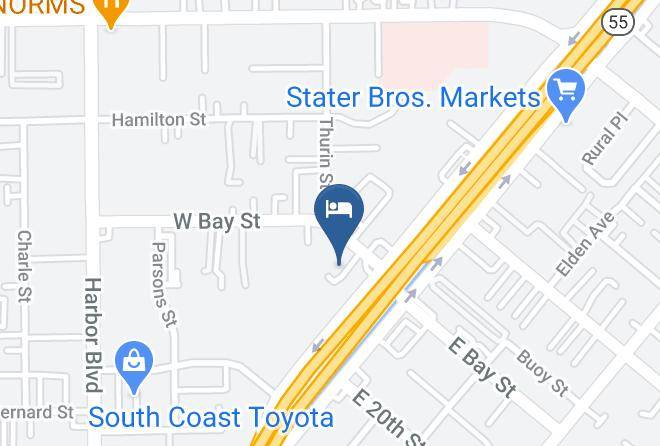 Cozy Inn Costa Mesa Map