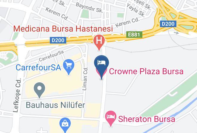 Crowne Plaza Bursa Map