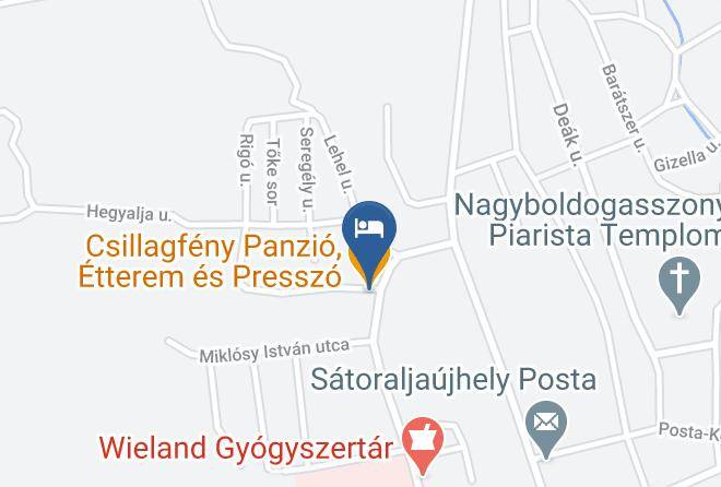 Satoraljaujhely - Csillagfeny Panzio Etterem Es Presszo Maps