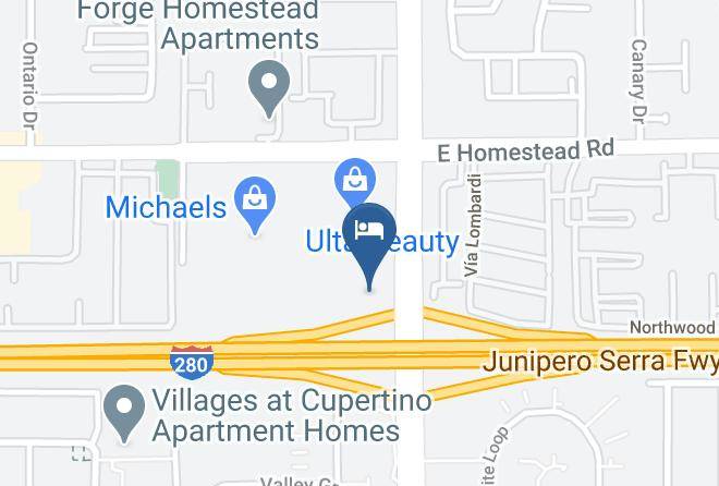 Santa Clara - Cupertino Hotel Maps