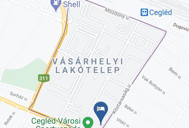 Cegled - Cvse Clubhaz Es Panzio Maps
