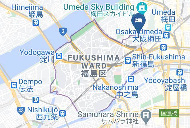 Osaka City Fukushima Ward - Daiwa Royal Hotel D City Osaka Shin Umeda Maps