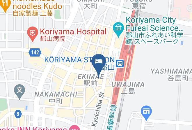Daiwa Roynet Hotel Koriyama Station Map - Fukushima Pref - Koriyama City