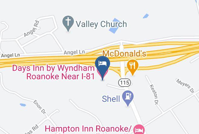 Roanoke - Days Inn By Wyndham Roanoke Near I 81 Maps