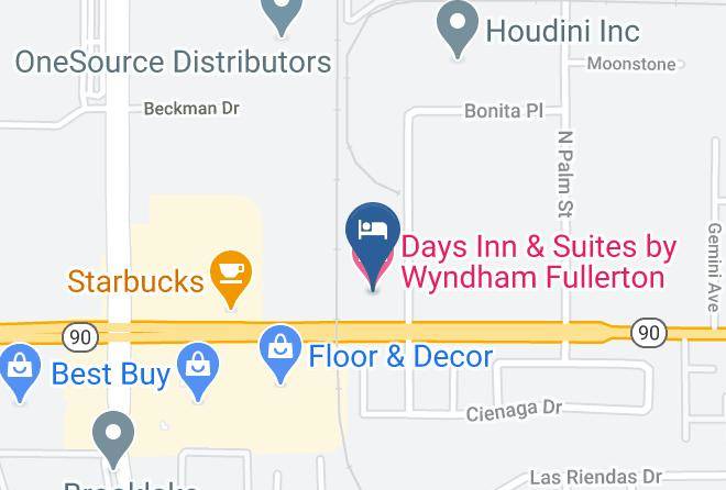 Days Inn & Suites By Wyndham Fullerton Map