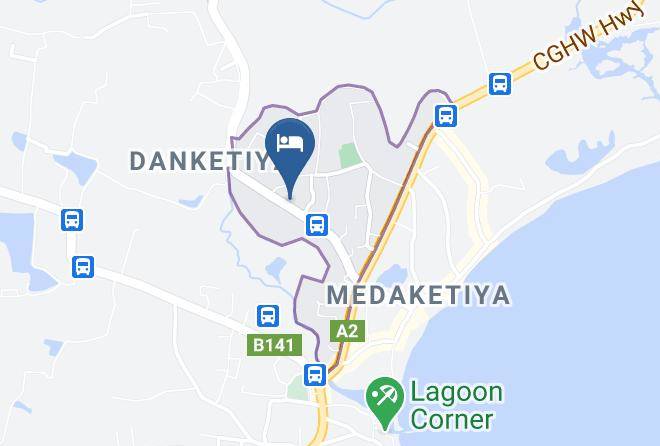 Galle - Dinuliya Hotel & Bungalow Maps