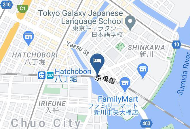 Chuo Ward - Dormy Inn Hatchobori Tokyo Maps