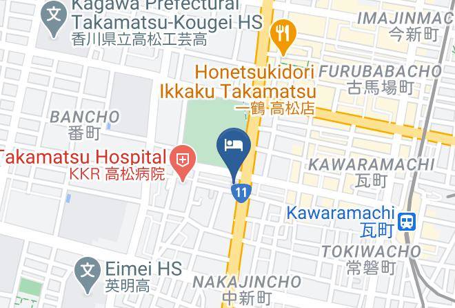 Takamatsu City - Dormy Inn Takamatsu Chuokoen Mae Maps