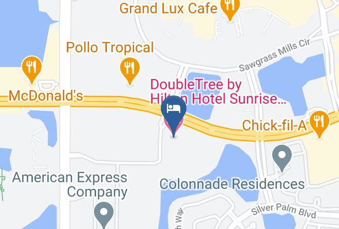 Doubletree By Hilton Hotel Sunrise Sawgrass Mills Map