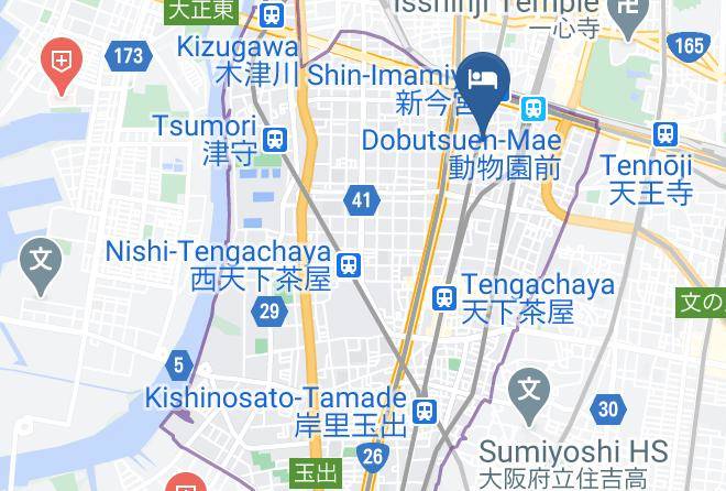 Osaka City Nishinari Ward - Doyanen Hotels Bakuro Maps