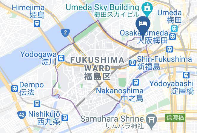 Osaka City Fukushima Ward - Drop Inn Osaka Maps