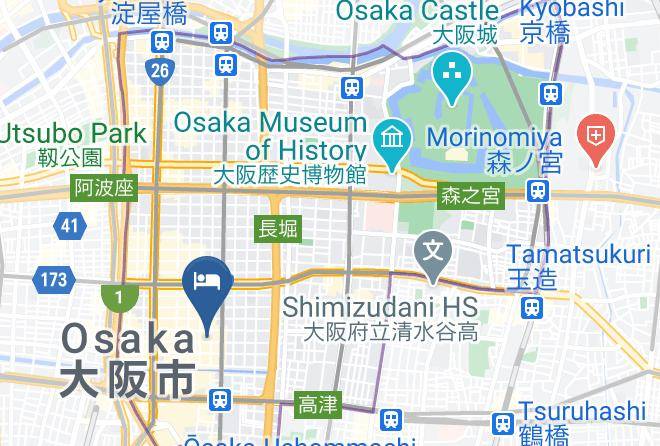 Osaka City Chuo Ward - Earthmans Hotel & Kafee Maps