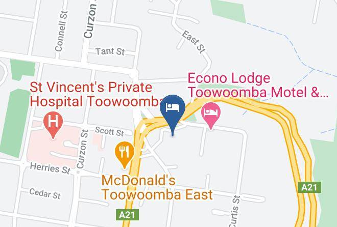 Toowoomba - Eastgate Motel On The Range Maps