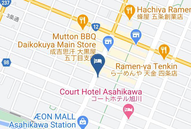 Asahikawa City - Economy Hotel Upashi Maps